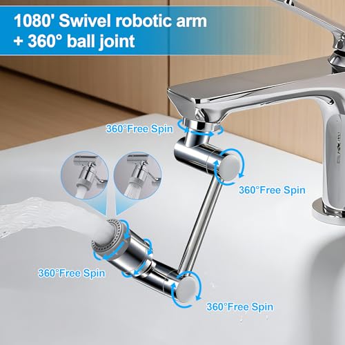 TIDYENDURE 1080° Rotating Faucet Extender (Silver)