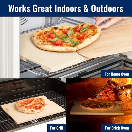 Large Pizza Stone (20" x 13.5" x 0.67" Natural)