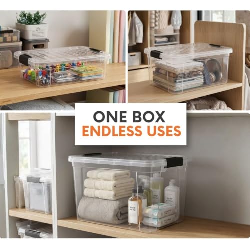 21 Quart Clear Plastic Storage Boxes with Lids (21 Quart)