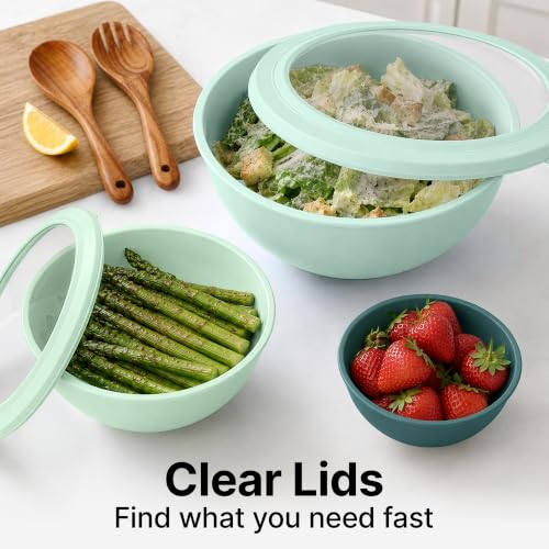 12 Piece Plastic Mixing Bowl Set (Teal)