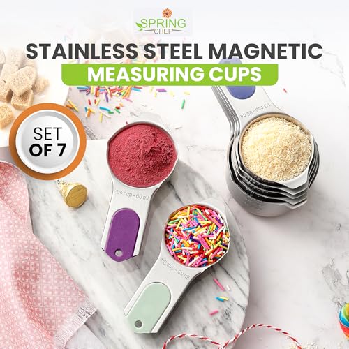 Magnetic Stainless Steel Measuring Cups Set of 7 (Winter Frost / Magnetic - Set of 7)