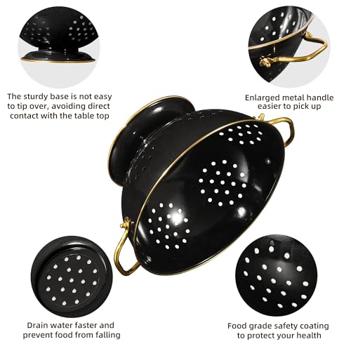 Metal Colander 2 Pack (L-BLACK)