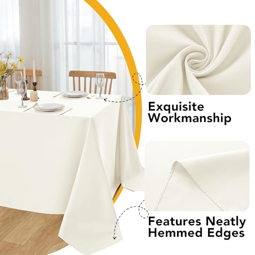 10 Pack Ivory Tablecloths for Rectangle Tables (Ivory / 54x108 In, 10 Pack)