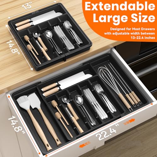 Large Silverware Organizer (Black)