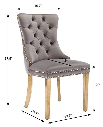 Grey Velvet Dining Chairs Set of 6 (Classic Gray)