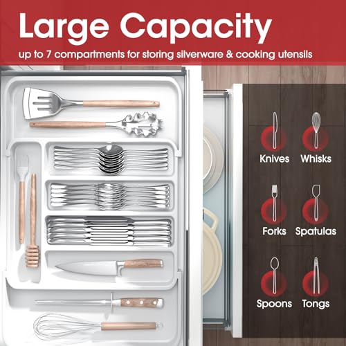 Silverware Drawer Organizer (Medium / White)