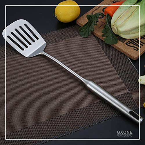 Slotted Turner & Spatula for Cast Iron Skillet Grilling Cooking (Slotted Spatula)