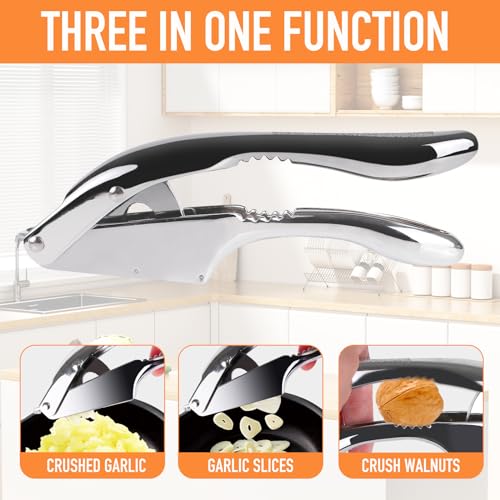 Garlic press and slicer 2 in 1 (Pearl White)