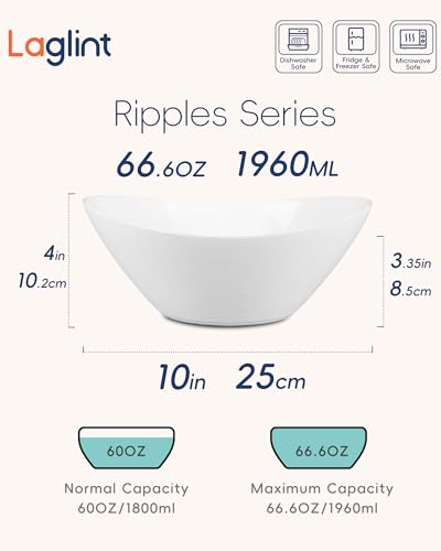66 OZ Salad Bowl Set of 2 (Angel White / 66 OZ - Salad Bowls)