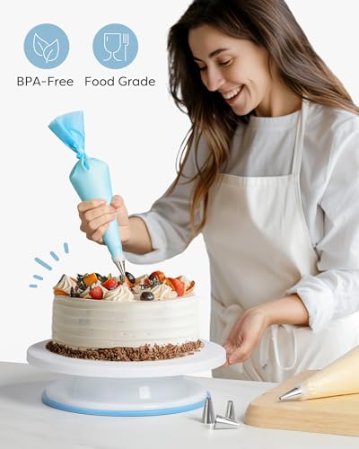 71 Cake Decorating Kit Baking Supplies Tools for Beginners & Pros (Blue)