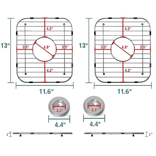 2Pack Stainless Steel Sink Protectors (2Pack-13" x 11-5/8'/Center Drain)