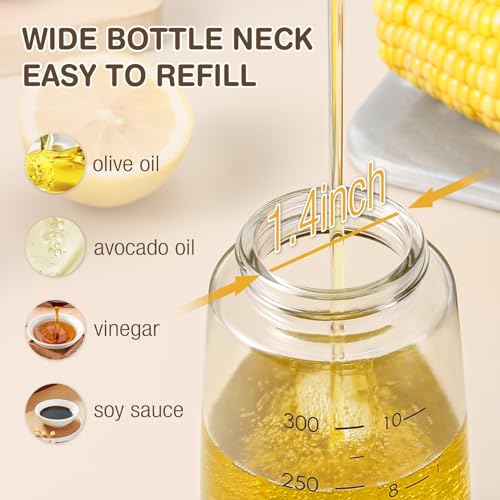 Glass Olive Oil Dispenser Bottle Set 10 oz Yellow White (white and yellow)