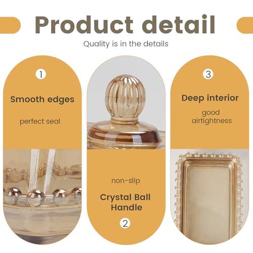 Retro Country Glass Butter Dish with Lid Vintage Butter Holder (Amber-1 / Butter Dish)