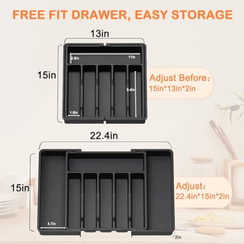 Silverware Drawer Organizer (Black)