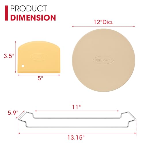 12 Inch Round Pizza Stone for Oven and Grill (12" Dia)