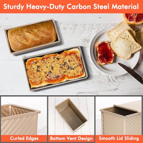 Pullman Loaf Pan with Lid (Gold / 1lb+0.5lb)