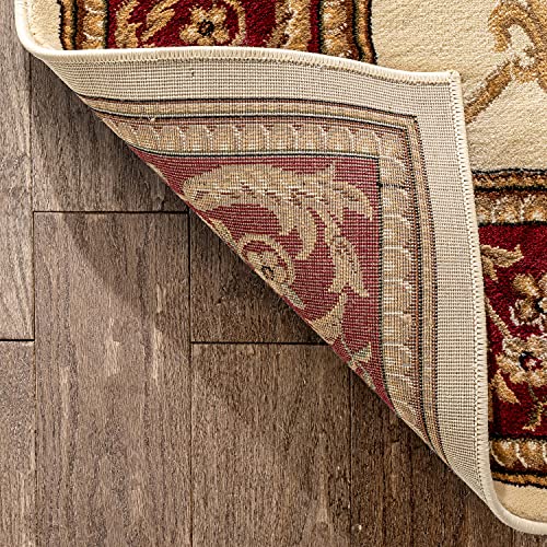 Timeless Collection Fleur De Lis Ivory 6x9 Luxurious Traditional French Aubusson Oriental Area Rug Perfect for Living Room Bedroom or Dining Room Easy (6'7" x 9'3" (Rectangular) / Ivory)