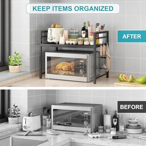 Microwave Oven Rack (Black / 2 Tier (Without Spice Rack))