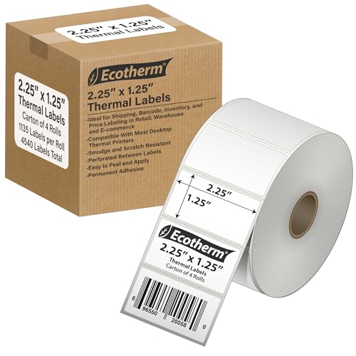 2.25" x 1.25" Thermal Labels (2.25 x 1.25 - 4540 Labels)