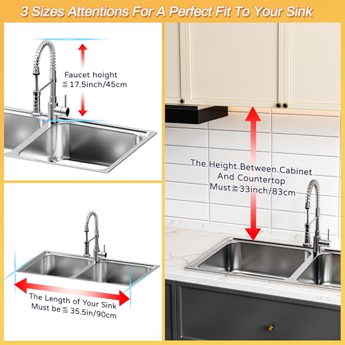 Over The Sink Dish Drying Rack (Black / 22.6" - 35.5"L x 12"W x 19" - 22"H)