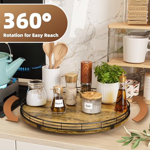 Lazy Susan Turntable Organizer for Table Top (Rustic / 16")