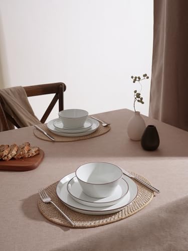 Saturn Stoneware Dinnerware Sets for 4 (White / 12)