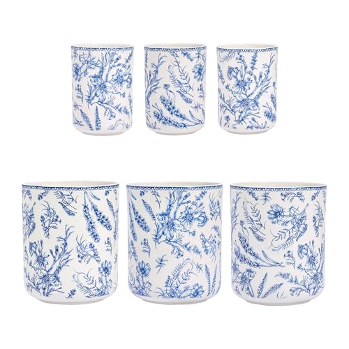 Blue Garden Toile De Jouy Ceramic Utensil Holder Set of 2 (Blue Garden Toile De Jouy)