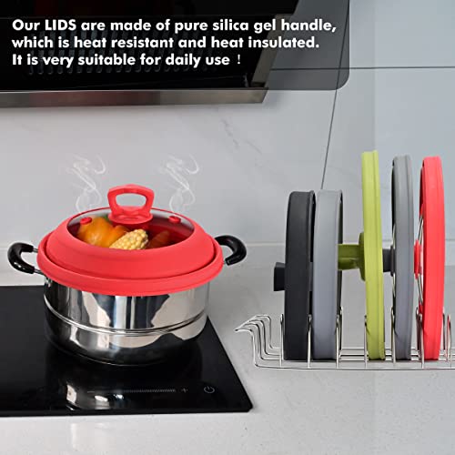 Collapsible Silicone Microwave Splatter Cover for Food Plate Bowl 11.8 inch (Red (Regular style) / 11.8 inch)