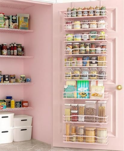 Pink 9 Tier Over The Door Pantry Organizer (9-Tier Standard / Pink)