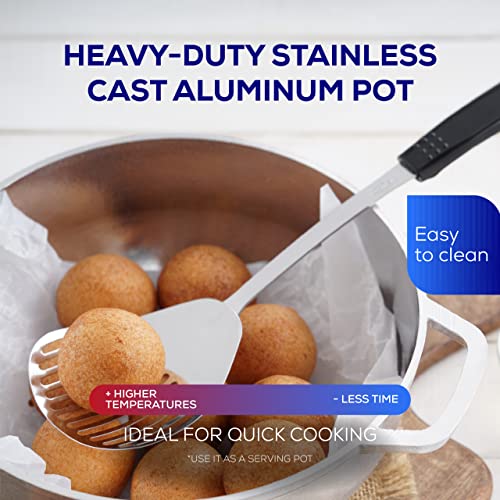1.8 QT / 1.7 Liter) Small Caldero Pot with Lid, Cast Aluminum Rice & Cooking Pot, 6 Cup Capacity for Rice, Beans, Sauces, Sides & Small-Batch Cooking (1.8 Quarts)