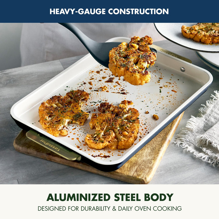 Bakeware 13" x 9" Ceramic Nonstick Quarter Sheet Pan (13" x 9" Quarter Sheet Pan / Oxford Blue)