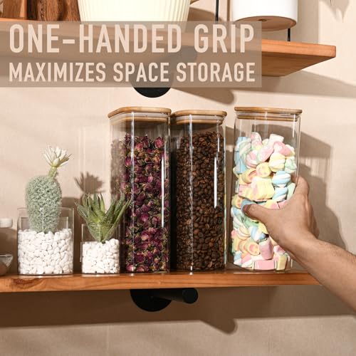 64oz 2Qt Rectangle Glass Storage Containers with Lids 3 (64oz*3)