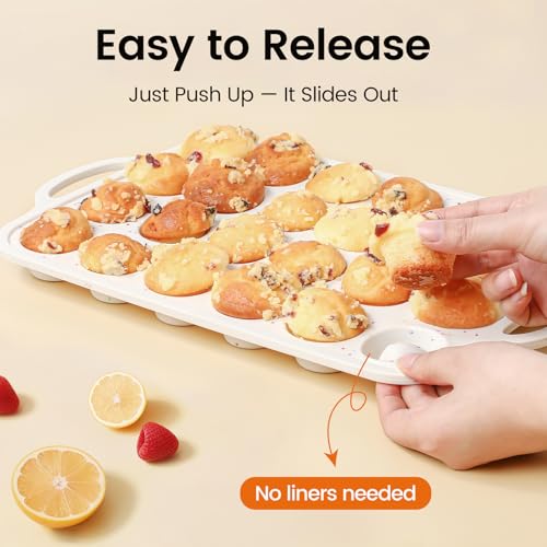 Silicone Muffin Pans With Metal Reinforced Frame (Mini: 24cups)