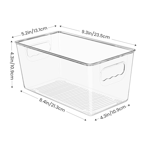4 Pack Clear Storage Bins (S(9.3"L x 5.2"W x 4.3"H))