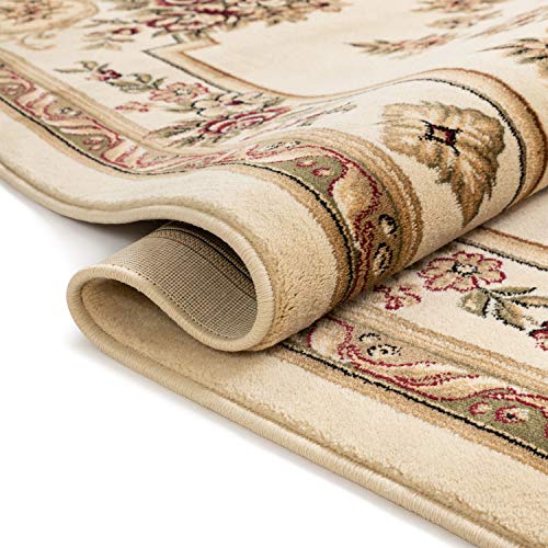 Pastoral Medallion Ivory French European Formal Traditional (7'10" x 10'6" (Rectangular) / Ivory)