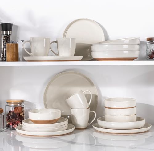 8.75'' Large Ceramic Pasta Bowls (Light Beige(8.75inch))