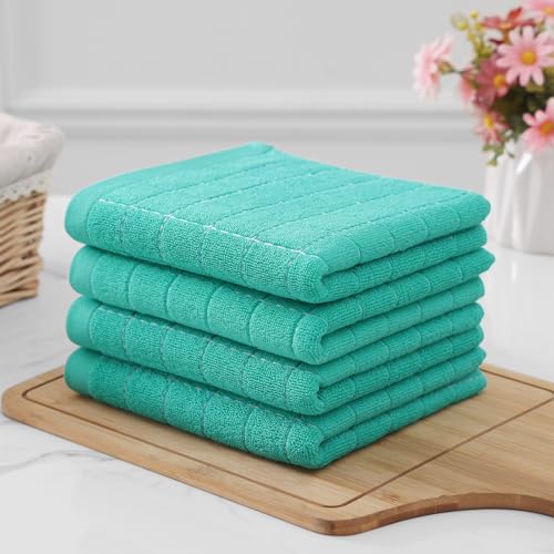 100% Cotton Terry Kitchen Towels (Turquoise / 13 X 28 - 6 Pack)