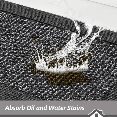 Kitchen Rugs Set of 2 (Charcoal / 20"x32"+20"x48" (Rectangular))