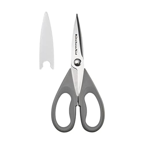 All Purpose Kitchen Shears with Protective Sheath Durable Stainless Steel Scissors (Gray / 1 Pack)