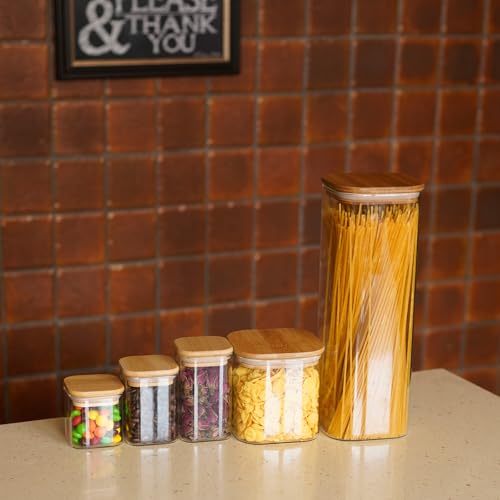 Glass Food Storage Jars Square 61oz (Square-61oz3pc)