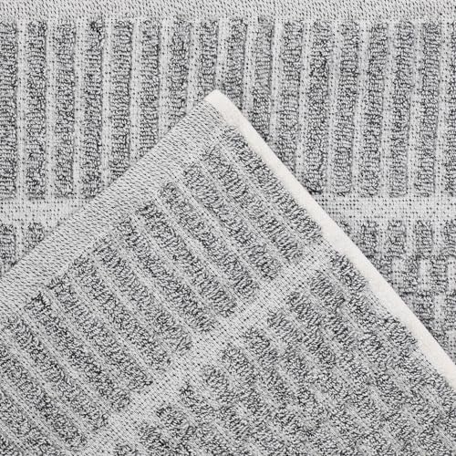 Juno Viscose Cotton Blend Medium Weight Towels (6 Piece Towel Set / Charcoal)
