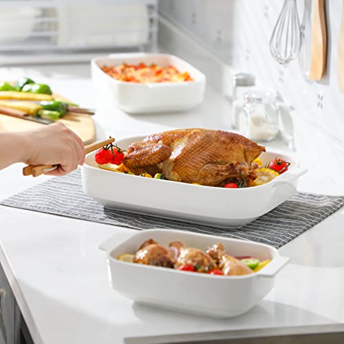 Ceramic Casserole Dishes Set of 3 (White)