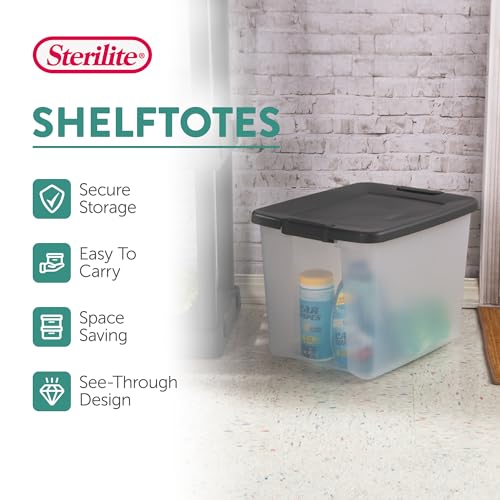 ShelfTote Clear Plastic Storage Bins (50 Quart Tote / 12 Pack)