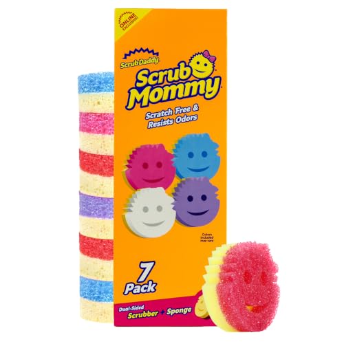 Scrub Mommy Kitchen Sponges for Dishes & Wiping Spills (7 Count (Pack of 1) / Exclusive Scrub Mommy)