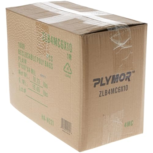 6 x 10 inch 4 Mil Zipper Reclosable Bags (6" x 10" (1,000 Count))