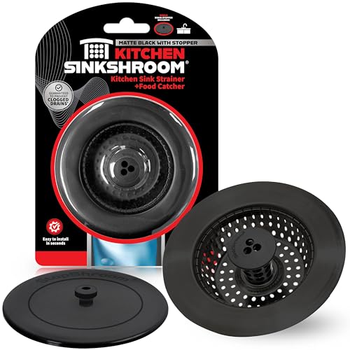 Kitchen SinkShroom Clog (1-Pack / Strainer with Stopper, Matte Black)
