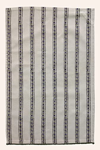 Printed Kitchen Dish Bar and Tea Towels Cotton (Set of 4 (18x28 Inches) / White & Purple)