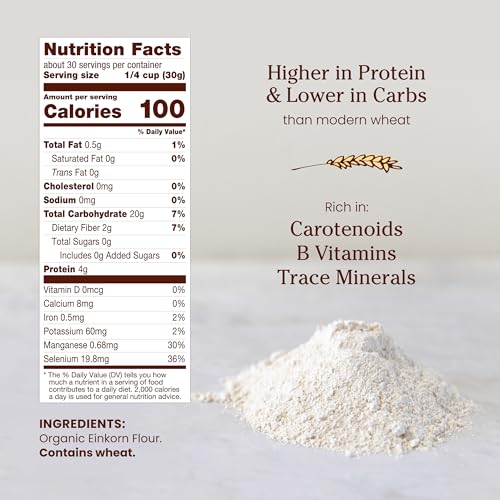 Organic Einkorn Unbleached All Purpose Flour (32 Ounce (Pack of 4))