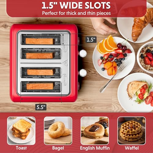 DT640 4 Slice Toaster (4-Slice / Red)