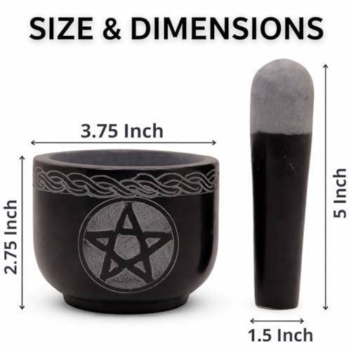 Mortar and Pestle Set (KC-MORTAR-PESTLE-STAR-BLACK-001)